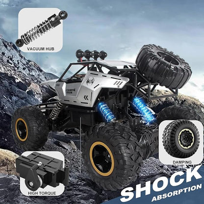 Remote Control Car 1:12 Off Road Truck Metal Shell LED Headlights Offroad Monster RC Truck RC Cars Toys for Boys 4-7 8-12 Year Old Kids Gifts for Kids