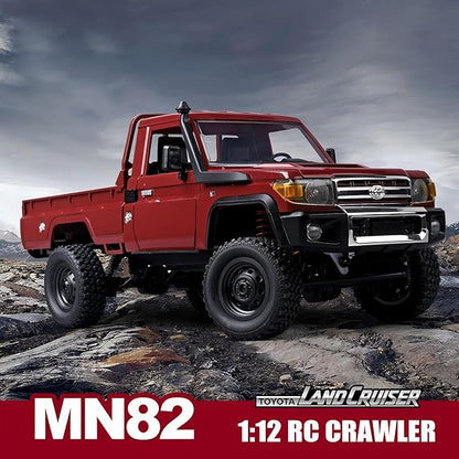 MN-82 1/12 Scale RC Rock Crawler Truck 4x4 Off-Road Remote Control Car with 2.4GHz Remote &amp Dual 1200mAh Batteries - Ideal Gift for Birthday/Christmas/Halloween (Ages 8+)