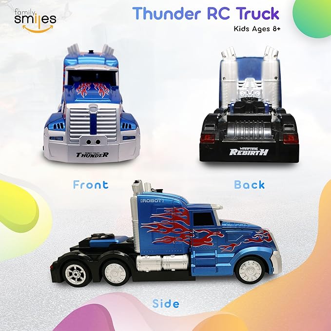 Kids Transforming Robot RC Truck Toys for Boys Ages 8-13 Years Remote Control Car Gift