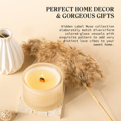 Vanilla Coconut Scented Candle, Crackling Wood Wick Natural Soy Candles Non Toxic, 7.4oz Soy Wax, 55 Hours Clean Burn,Long-Lasting Scented Candles Gift for Women,Relaxing,Home Scented