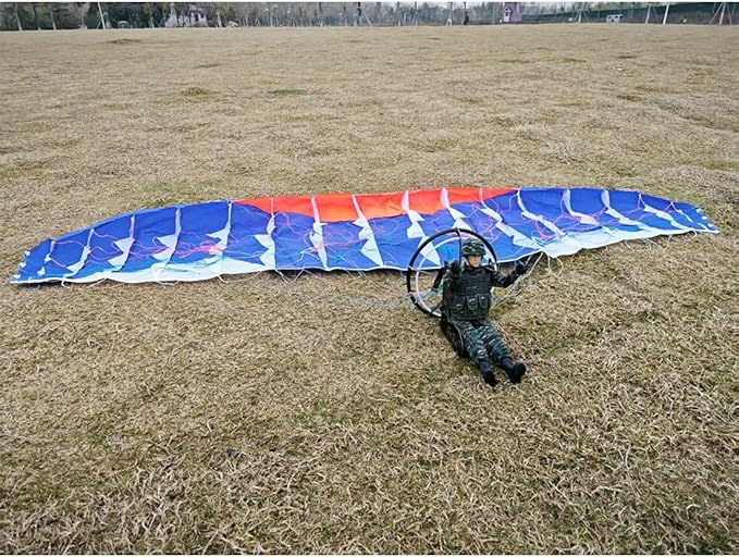 2.4G RC Paraglider with 1.8m Wingspan Nylon Canopy High-Altitude Stunt Flight Paraglider with Foldable Canopy 30 Mins Flight Time Ideal Gift for Outdoor Adventurer (RTF/Random Color)