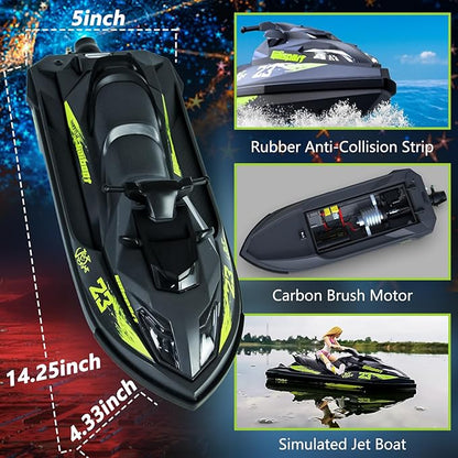 Cheerwing UDI023 RC Boat for Kids &amp Adults 20KM/H Vortex Jet Remote Control Boat for Pools and Lakes Gray