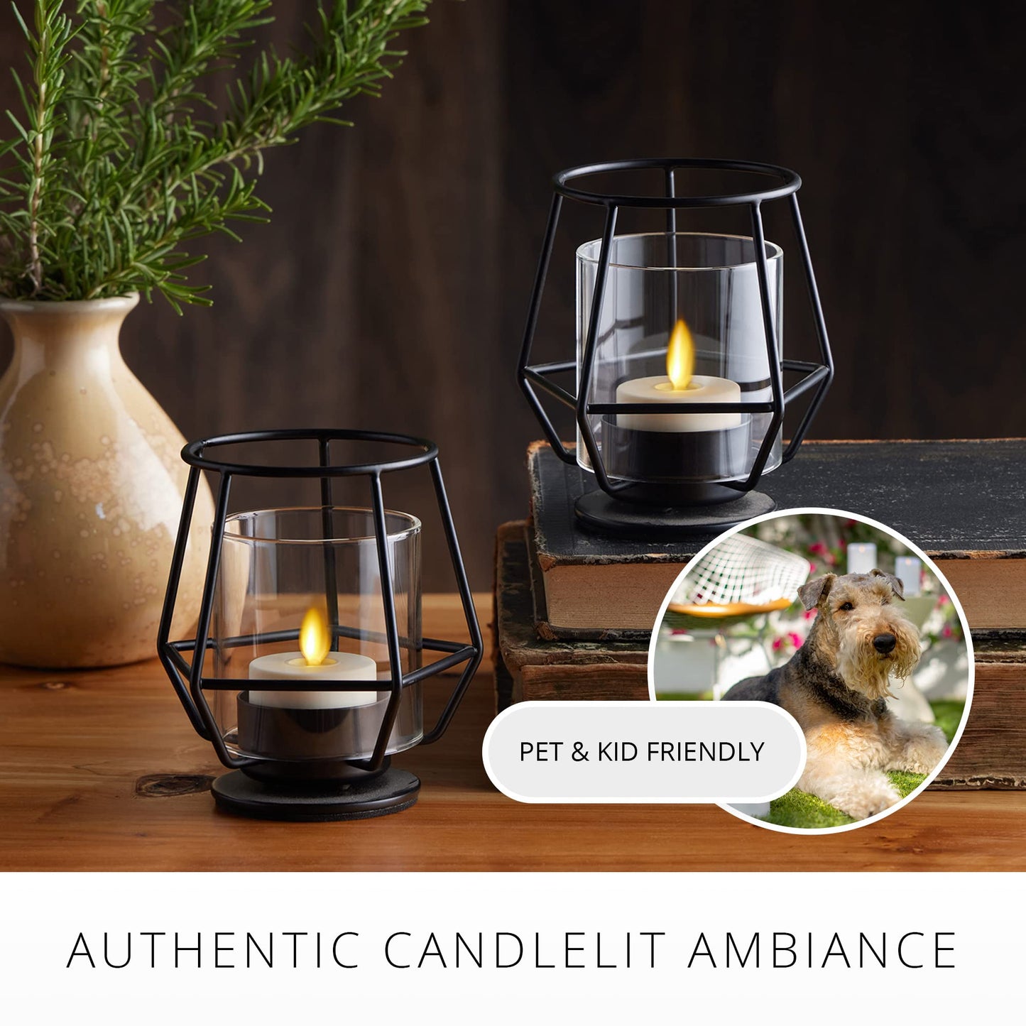 Luminara Flameless LED Tea Light Candle, 1.4" x 2", Pack of 2, Plastic Pearl Ivory, Real Flame, Battery Operated w/Remote Timer Function