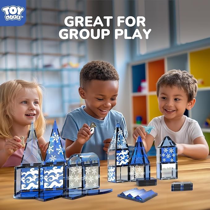 TOY Life Magnetic Tiles for Kids Ages 4-8 Magnetic Toys for Toddlers 3+ Magnet Tile Building Toy for Kids Ages 3-5 Magnet Building Tiles Toddlers Preschool
