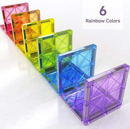 100Pcs Premium Magnetic Tiles Toys Set with Sturdy Iron Case STEM Educational Building Blocks for Kids Ages 3-5 4-8 Montessori Sensory Toys Creative Birthday Gifts for Toddler Boys &amp Girls