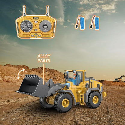 Remote Control Bulldozer 11 Channel Rc Bulldozer Construction Toys - W/Sound and Light Two Rechargeable Batteries Kids Bulldozers Toy Christmas &amp Birthday Gifts