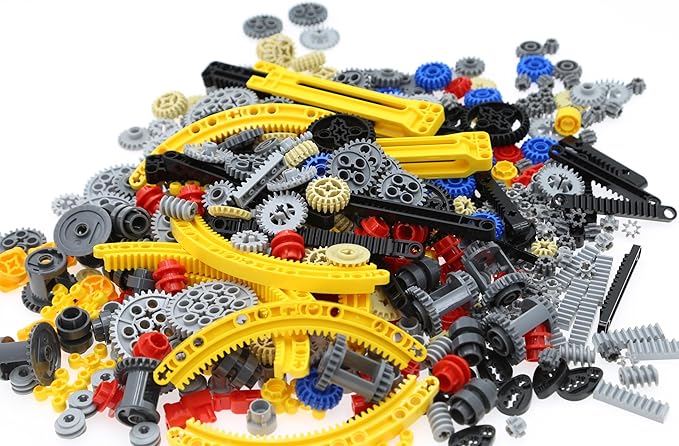 Technic Parts for Lego Kits 466 Pieces Car Gear Axle Pin Chain Link Tire Wheels Building Blocks Set - Compatible with Major Brands
