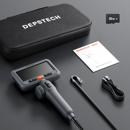 DEPSTECH 10FT Articulating Endoscope Camera with Light: Dual Lens Two-Way Articulated Industrial Borescope with 4.5" Screen and Snake Cable, Inspection Camera Automotive Tool for Wall, Pipe, Mechanic