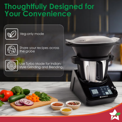 Wonderchef Chef Magic | All-in-One Kitchen Robot for Indian & International Cuisine | Automatic Chopping, Sautéing, Stirring, Kneading... | Mobile App | Recipes by Chef Sanjeev Kapoor | 2 Yr Warranty
