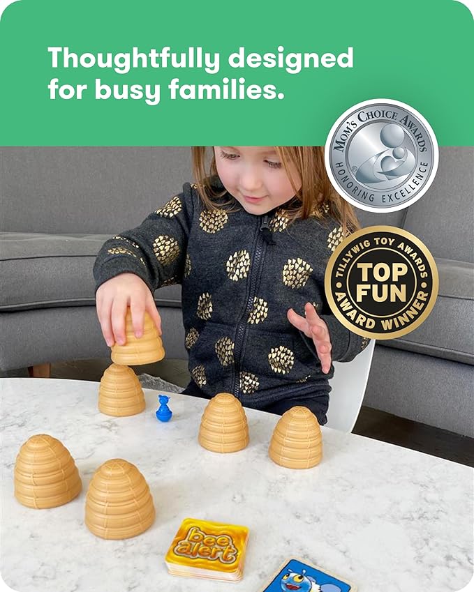 SimplyFun Bee Alert - A Matching Game for Kids That Tests Your Memory and Patience While Learning How to Take Turns - Educational Learning Game - 2 to 5 Players - for Kids Ages 5 &amp Up