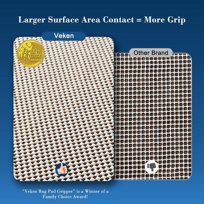 Veken Rug Pad Gripper - Non-Slip 6x8 Ft Rug Pad for Hardwood & Tile Floors | Thick Anti-Skid Mat