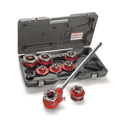 RIDGID 36475 Exposed Ratchet Threader Set, Model 12-R Ratcheting Pipe Threading Set of 1/2-Inch to 2-Inch NPT Pipe Threading Dies and Manual Ratcheting Pipe Threader with Carrying Case