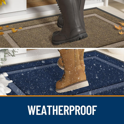 OLANLY Waterproof Front Door Mat - All-Season Indoor/Outdoor Doormat, Sturdy Natural Rubber, 71x23, Light Brown