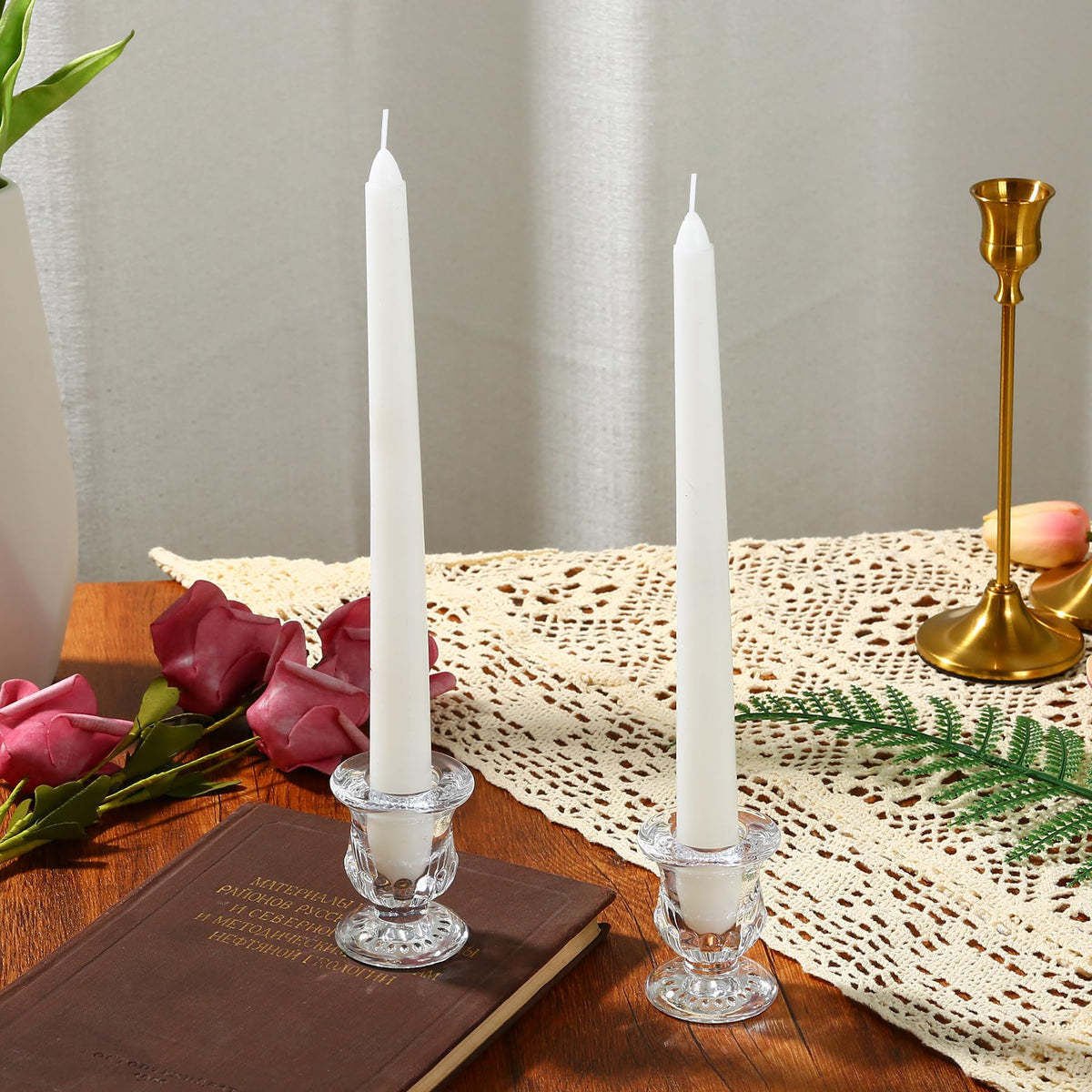 Unity Candle Holder - Glass Candle Holder for Pillar Candle and Taper Candle, Clear Unity Candle Holder Set of 3, Decorative Candlestick Holder Glass Candle Stand for Wedding Table Centerpiece Dinning