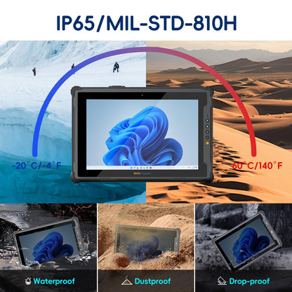 ONERugged Rugged Tablet M20J, 12.2 inch Windows 11 Pro Tablet, 8GB+128GB, N5105 CPU, IP65 Waterproof, Dual Batteries, Industrial Outdoor Work PC w/ 8MP+5MP Camera, 4G LTE/WiFi/BT 5.0/NFC-Gray