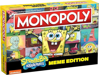 Monopoly Spongebob Squarepants Meme Edition | Based on Nickelodeon Show | Featuring Familiar Memes of Locations Episodes and Characters | Officially-Licensed &amp Collectible Monopoly