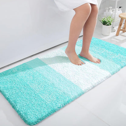 OLANLY Bathroom Runner Rug - Extra Soft Microfiber Mat 44x24 | Quick Dry, Washable, Teal Color