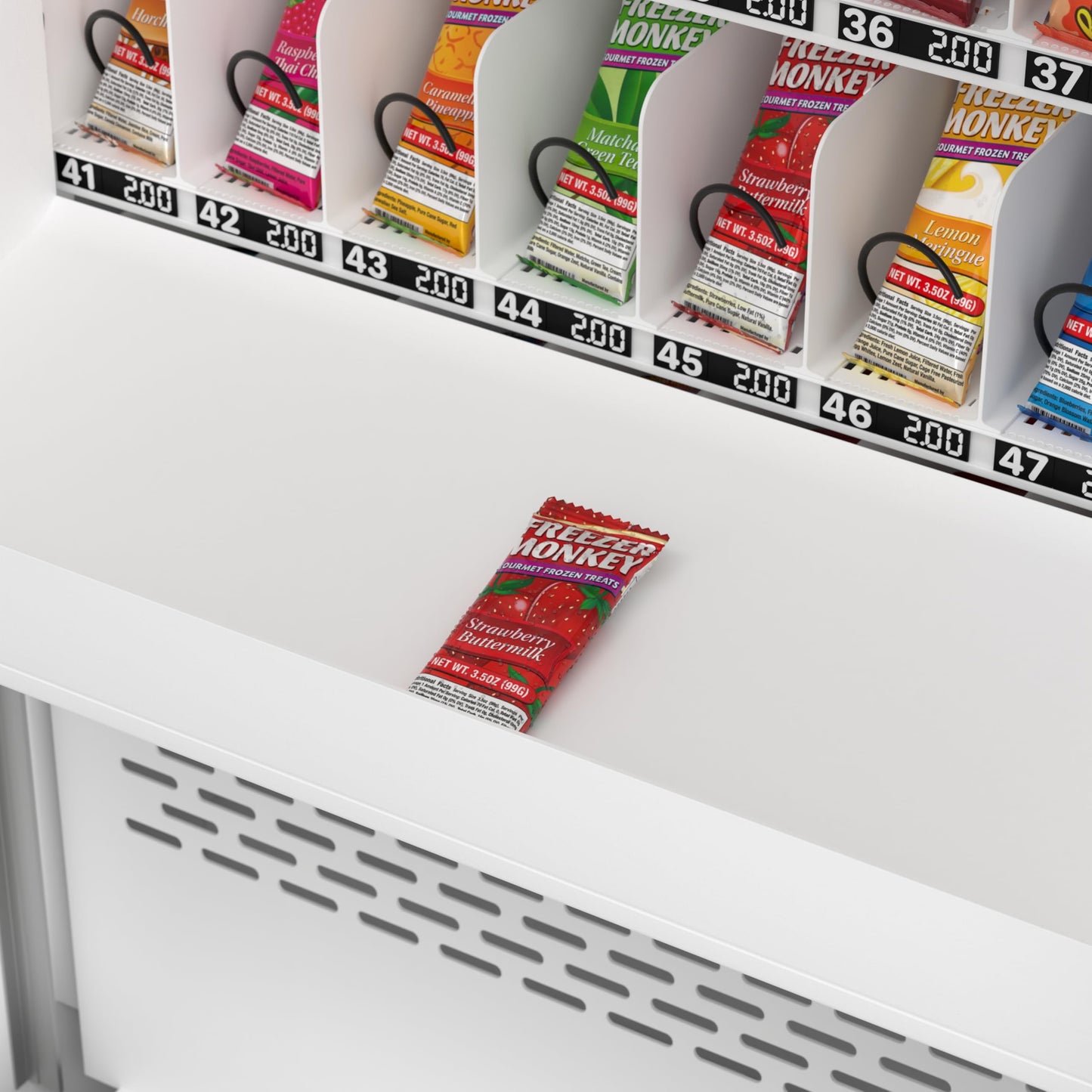 KoolMore 45 in. Commercial Freezer Ice Cream Vending Machine with 44 Slots, Ample 49 in. Touch Display, Bill Acceptor and Credit Card Reader in White