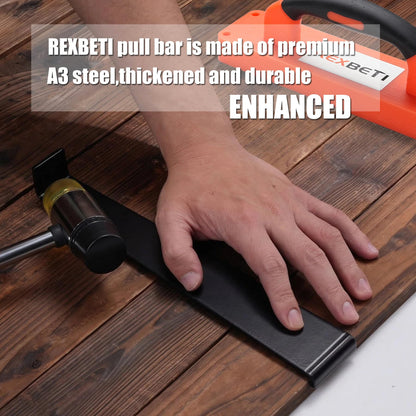 REXBETI Laminate Wood Flooring Installation Kit, LVP Installation Kit, Vinyl Flooring Tools - Tapping Block with Handle, Pull Bar, Double-Faced Mallet and Spacers