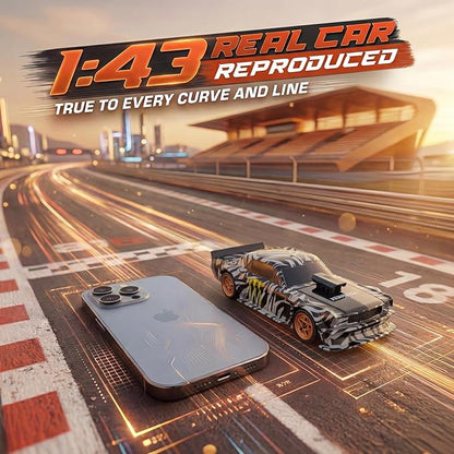 [2026 New Upgrade 1/43 Scale Mini RC Drift Car with Gyroscope Toys for Age 8-14 Old Birthday Gifts Micro Small with Full Proportional RTR 2.4GHz Remote 2 Tire Sets 8 Cones - Camouflage