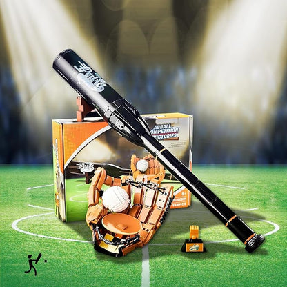 Sosuy Baseball Building Blocks Sets for Boys 968 Pcs with Bat Glove Ball Trophy and Display Stand Educational STEM Toys for Boy Kids Men Teen for Sports Fan Model for Play Display