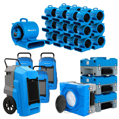 MOUNTO Water Damage Restoration Combo Package Deals (24xAir Mover, 4X Air Scrubber, 4X LGR Dehumidifiers)