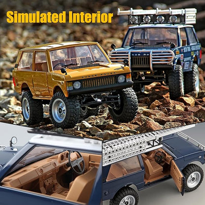 MN-168 1/12 RC Crawler Ranger Rover 1970 RC Truck 4x4 Off Road Car 2.4GHz RC Rock Climber Vehicles with 7.4V 1200mAh Battery RTR for Adults (Blue)