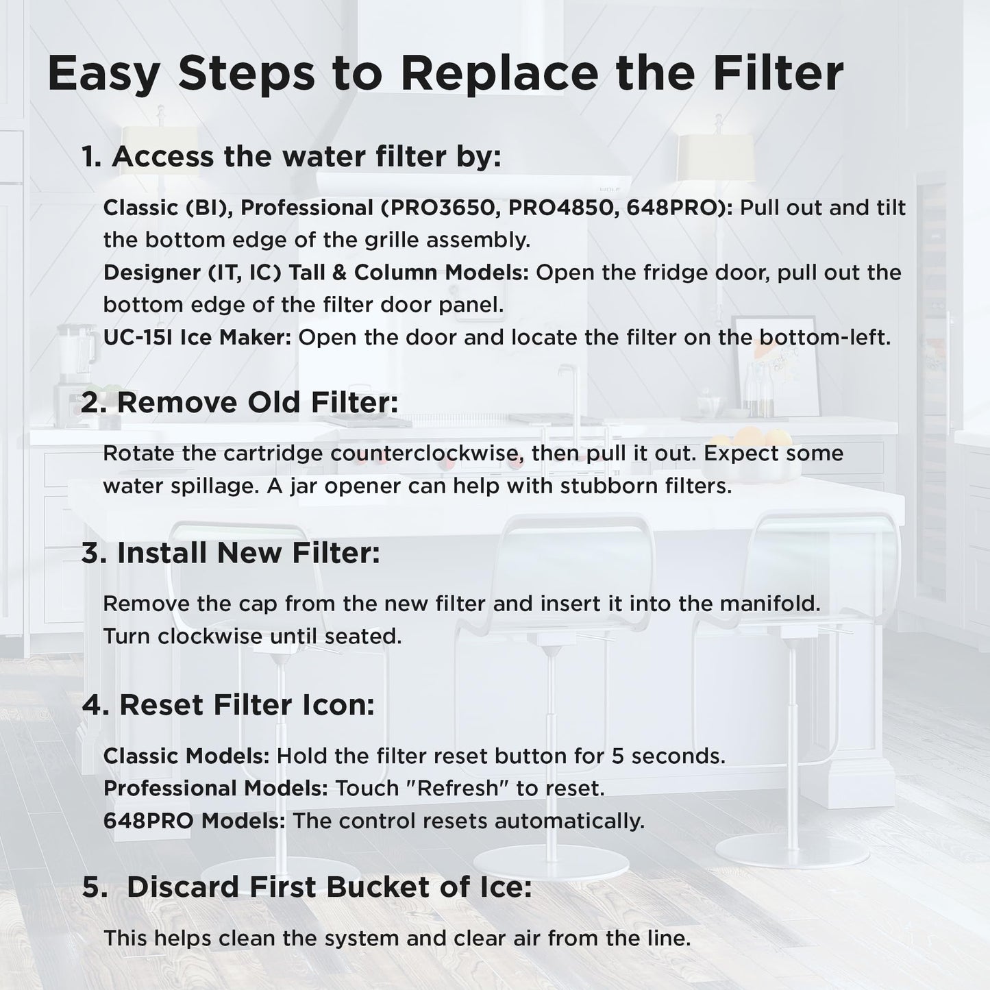 Sub-Zero Refrigerator Replacement Water and Air Filter Combo Pack 4204490 7007067