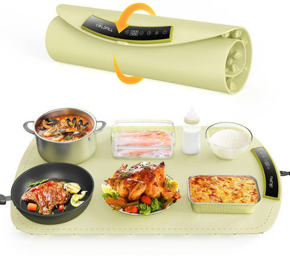 COLDFILL Warming Mat for Food - Electric Warming Tray with 8 Temperature Settings, Full-Surface Heat in 5s, 4 Hours Auto Shut-Off, for Parties, Buffet & Thawing