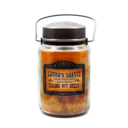 McCall’s Candles | Banana Nut Bread | 26 oz Scented Candle | USA-Poured | Vintage Rustic Jar with Carrying Handle | Fresh Baked Banana Bread & Toasted Nut Fragrance