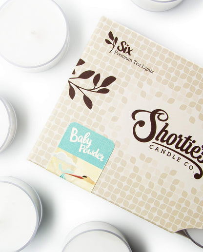 Baby Powder Premium Tealight Candles Multi Pack - Highly Scented with Essential & Natural Oils - 12 White Tea Lights - Beautiful Candlelight - Made in the USA - Fresh & Clean Collection