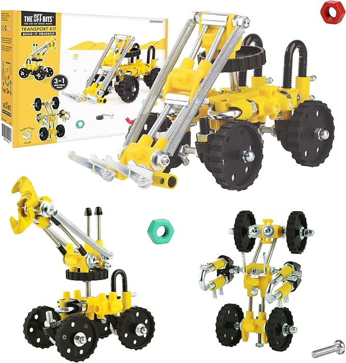 The Off Bits Build Your Own Excavator Toy 150+ Pcs Vehicle Construction Toys LoaderBit Educational Stem Building Toys STEAM Gift for Kids Engineering Kit for Kids 8 9 10 11 12 Years Old