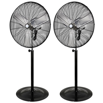 BILT HARD 8900 CFM 30" High-Velocity Industrial Pedestal Fan, 3-Speed Heavy Duty Industrial Standing Fan with Metal Aluminum Blades and Adjustable Height, Idea for Commercial, Shop, and Garage, 2 Pack