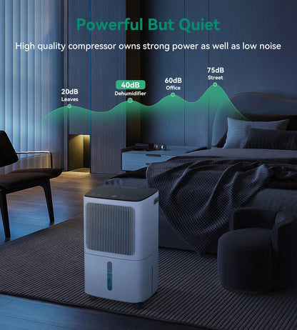 VEAGASO 2500 Sq.Ft Dehumidifier for Basement with Drain Hose, 34-Pint Dehumidifiers for Home, Large Room, Bathroom, Bedroom - 3 Modes, Intelligent Humidity Control, Dry Clothes, 24H Timer