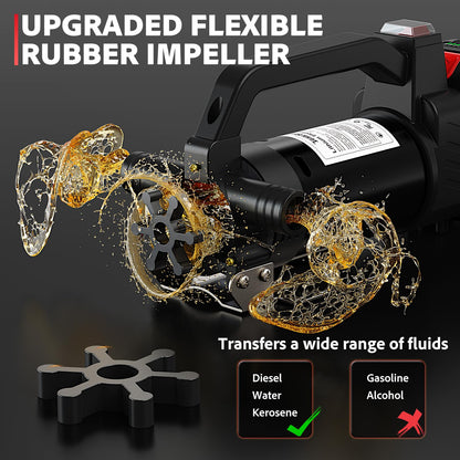 TaskStar Fuel Transfer Pump Battery Powered, 13GPM Electric Pump with 21V 4.0Ah Battery & Charger, Portable Cordless Pump with Auto-off Nozzle & 2x 6.6FT Hoses for Water Diesel Kerosene Transfer