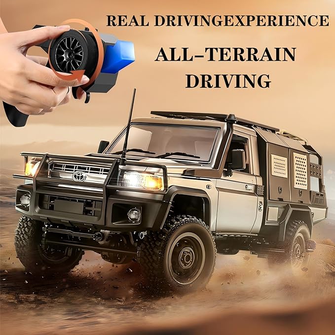 MN82S RC Rock Crawler 2.4Ghz Toyota Remote Control Truck 4WD 2 Speeds Switch RC Crawler Off-Road Pick-up with 2 Upgraded 1200mah Battery 1/12 Scale Trucks (with Gift)