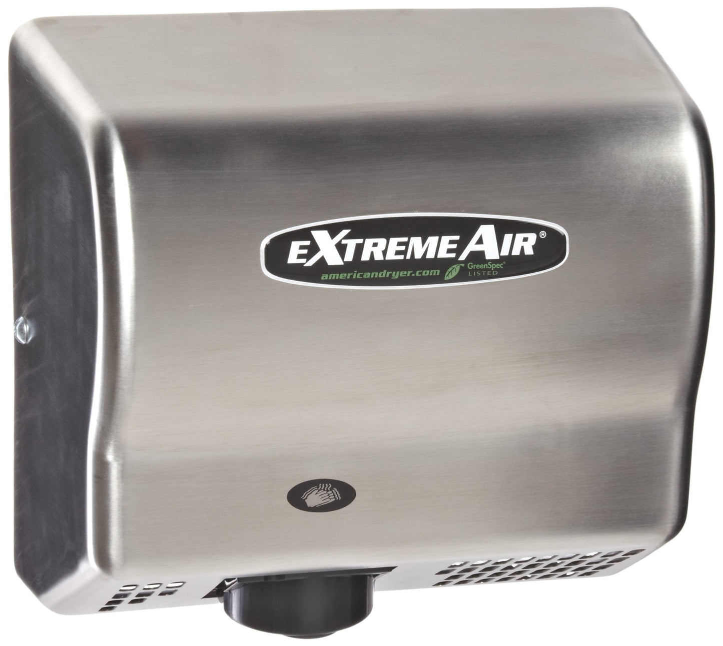 American Dryer ExtremeAir EXT7-SS Stainless Steel Cover High-Speed Automatic Hand Dryer, 12-15 Second Dries, 100-240V, 540W Maximum Power, 50/60Hz