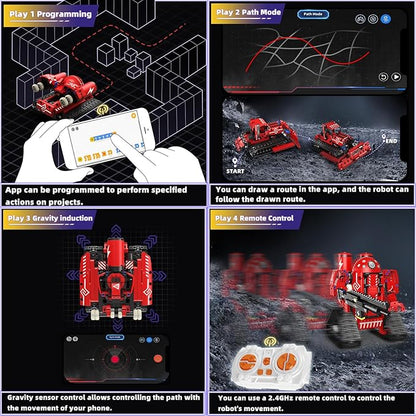 STEM Robot Toys for Kids Ages 8-14 5-in-1 Remote Control and APP Programmable Robot Toys - 495 Pcs DIY Building Science Educational Kit Building Block Birthday Present for Teen Boys Girls