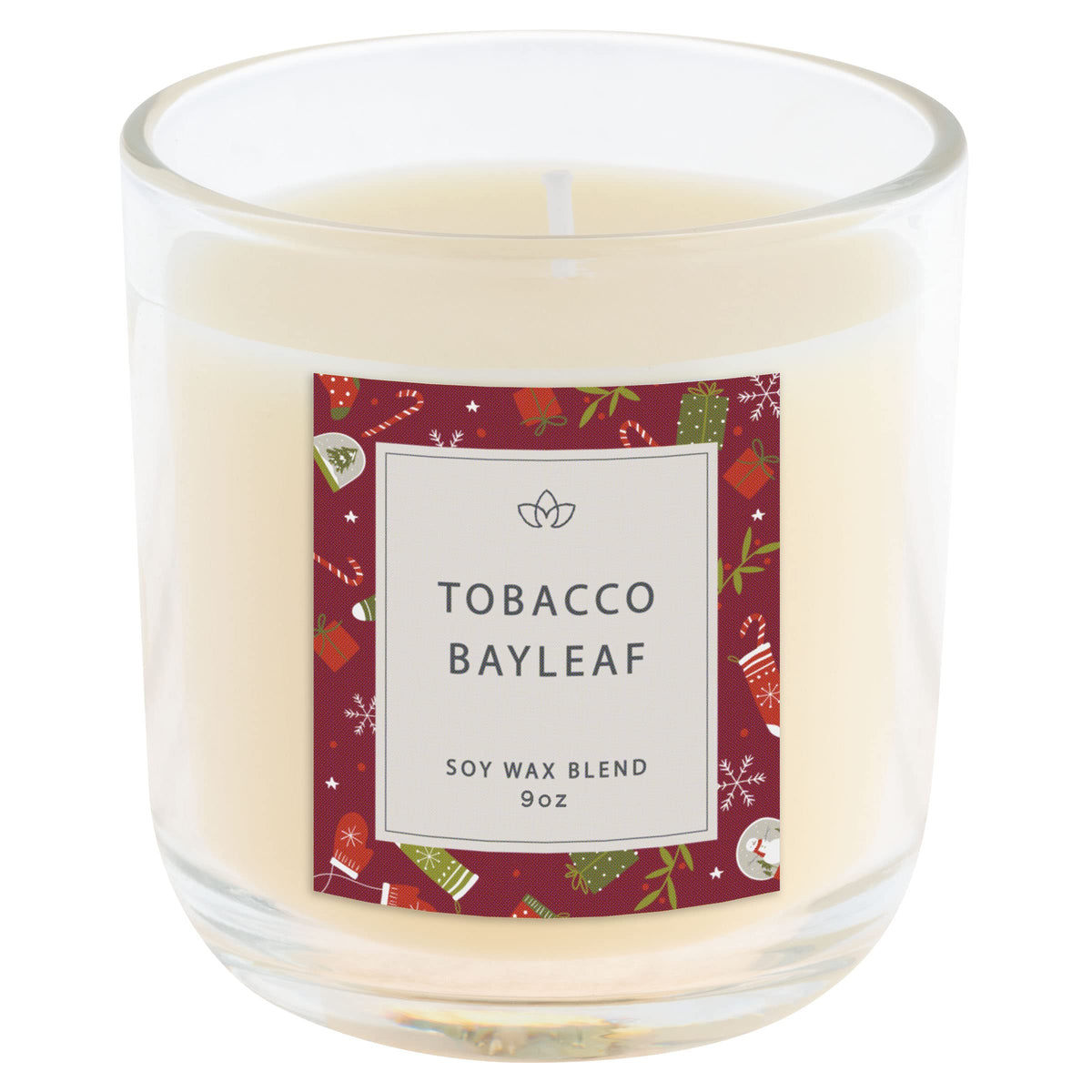 Giftable Holiday Boxed Soy Wax Candle Stockings/Tobacco Bay Leaf