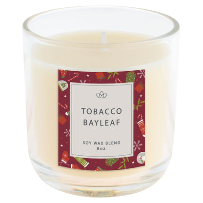 Giftable Holiday Boxed Soy Wax Candle Stockings/Tobacco Bay Leaf