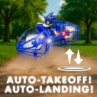 NKOK Sonic RC HoverBike Flying Toy 2.4GHz Remote Control Gyro Stabilized Altitude Hold Auto Takeoff &amp Landing Multi-Speed Stunt Flip Action USB Rechargeable Ages 6+