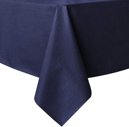sancua 100% Waterproof Rectangle PVC Tablecloth - 70 x 108 Inch - Oil Proof Spill Proof Vinyl Table Cloth, Wipe Clean Table Cover for Dining Tables, Buffet Parties and Camping, Navy