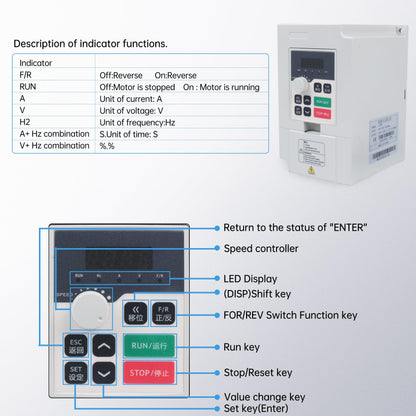 RATTMMOTOR CNC Spindle Motor Kit 220V 2.2KW Square Spindle Motor Air Cooled ER20+2.2KW VFD Inverter 220V Variable Frequency Drive Single to 3 Phase Converter for CNC Milling Machine