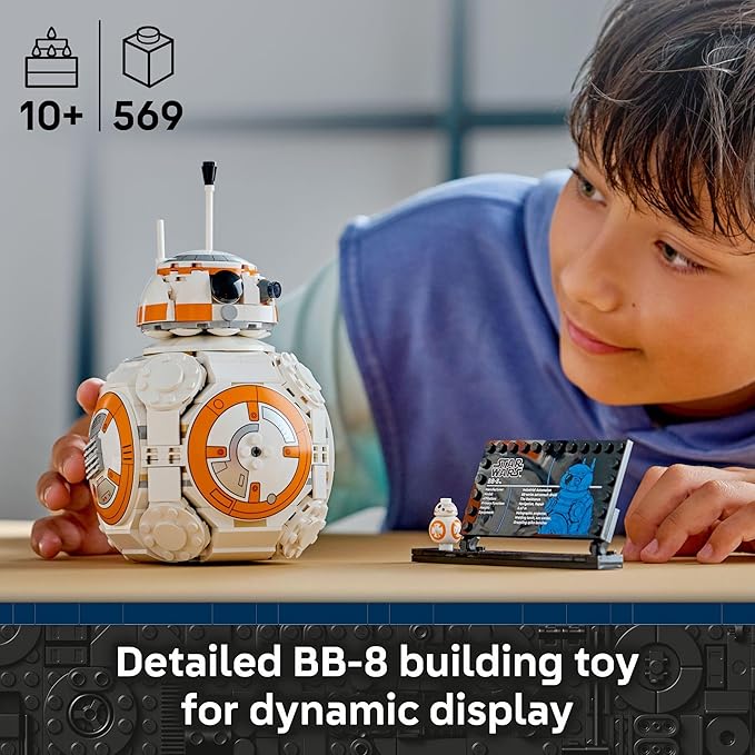 LEGO Star Wars BB-8 Astromech Droid Building Toy for Boys &amp Girls - Play &amp Display Building Kit W/Spinning Head Action &amp Burner Arm for Kids &amp Fans Ages 10+ - Gift Idea for Birthdays