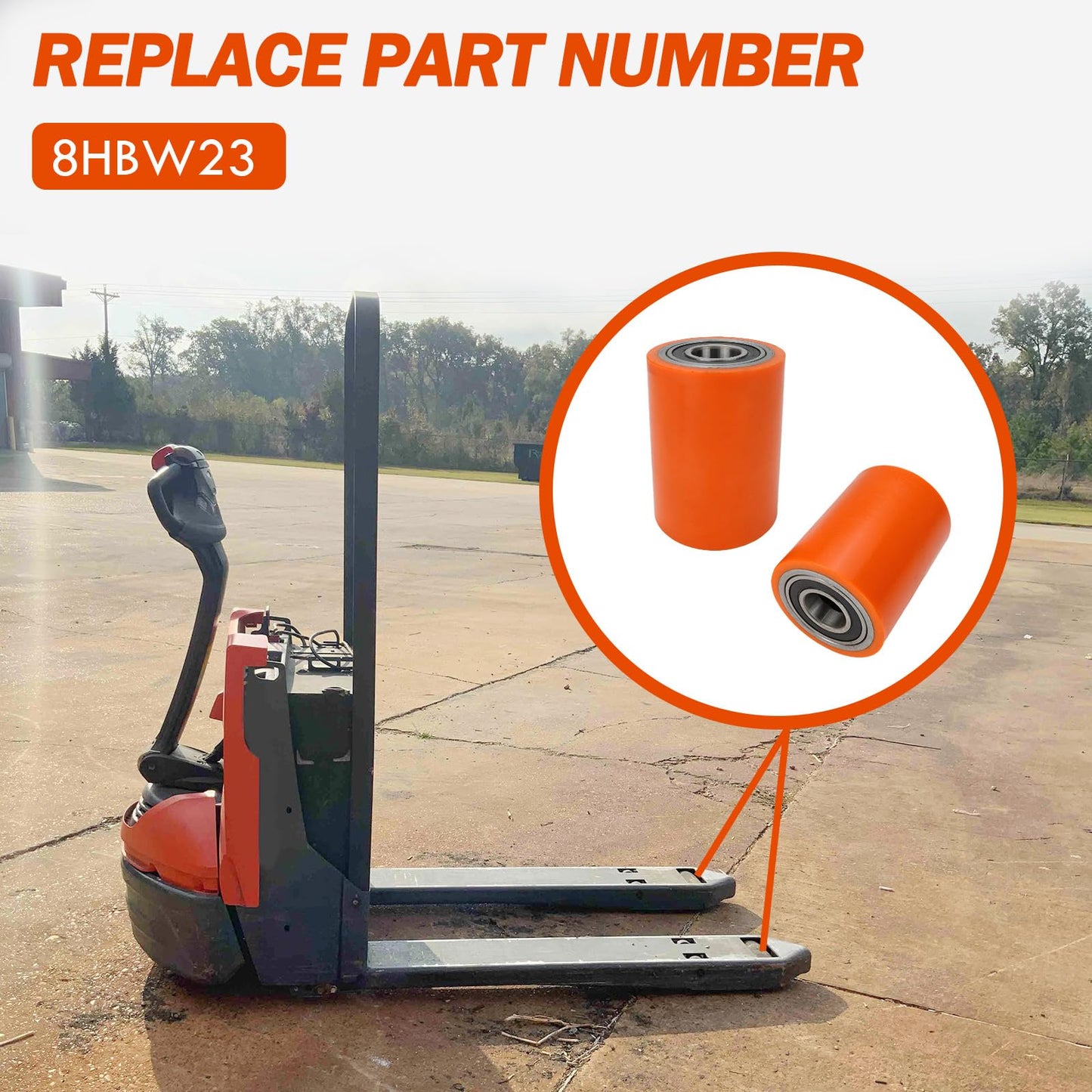 SHUNTALL Load Wheel Compatible with Toyota Model Electric Pallet Jack Lift Truck 8HBW23 2Pcs