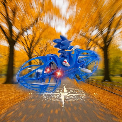 NKOK Sonic RC HoverBike Flying Toy 2.4GHz Remote Control Gyro Stabilized Altitude Hold Auto Takeoff &amp Landing Multi-Speed Stunt Flip Action USB Rechargeable Ages 6+