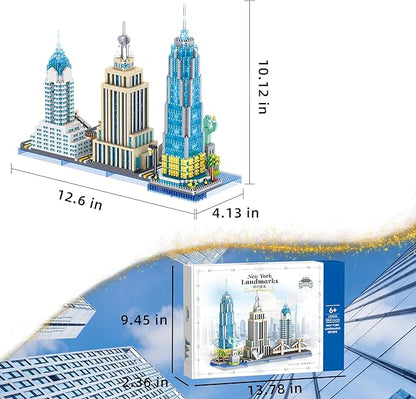 New York Skyline Micro Mini Building Blocks Set - 3262PCS Famous New York Landmarks Model Toys Building Bricks Kit for Adults Ideal Architecture Building Blocks Home&ampOffice Décor Gift(New York)