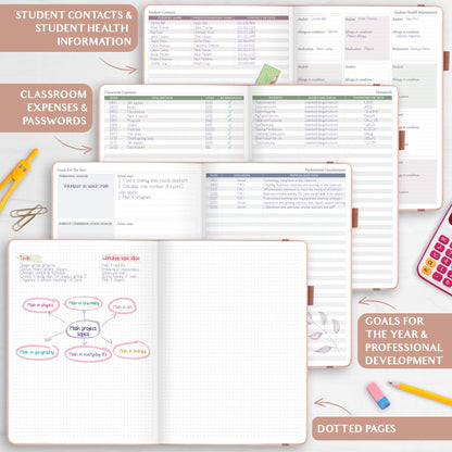 Legend Teacher Planner – Undated Lesson Plan Book for Teachers with Weekly & Monthly Calendars - Classroom Organization & School Year Planner – 8.5”x11.5” Hardcover (Rose Gold Debossed)