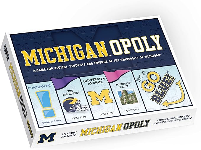 Late for The Sky: Michigan-Opoly - University of Michigan Themed Family Board Game Opoly-Style Traditional Play Or 1 Hr Version Age 8+ 2-5 Players