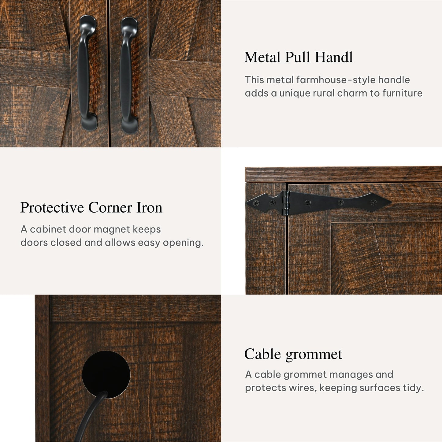 DWVO Wooden Storage Cabinet, Vacuum Cleaner Cabinet Storage Compatible with Dyson Models, Utility Cabinet Stand for Brooms and Mops, Cleaning Tool Cabinet with Doors for Garage
